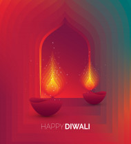 Happy Diwali Greeting Background Template