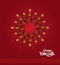 Happy Diwali Greeting Background Template