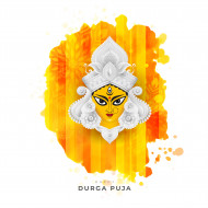 Happy Durga Puga Greeting Backgroung Template Design