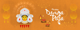 Happy Durga Puja Facebook Cover BannerTemplate