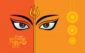 happy Durga Puja Greeting Background Template