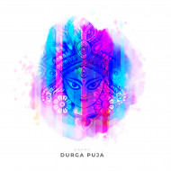 Happy Durga Puja Greeting Background Template