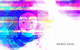 Happy Durga Puja Greeting Background Template