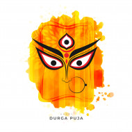 Happy Durga Puja Greeting Design Template