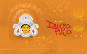 Happy Durga Puja Greeting Design Template