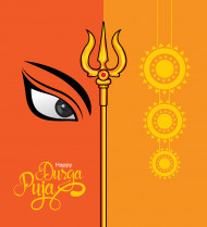 Happy Durga Puja Greeting Template Illustration