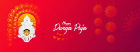 Happy Durga Puja Header Banner Template Illustration