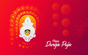 Happy Durga Puja Wishes Background Design