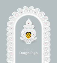 Happy Durga Puja Wishes Background Template
