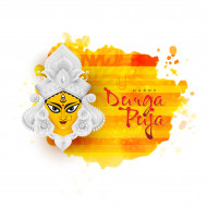 Happy Durga Puja Wishes Greeting Template