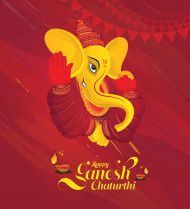 Happy Ganesh Chathurti Greeting Background Template