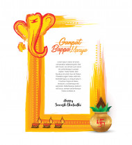 Happy Ganesh Chathurti Greeting Card Template