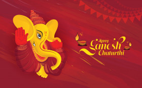 Happy Ganesh Chathurti Greeting Template