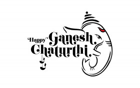 Happy  Ganesh Chathurti Text Typography Template