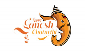 Happy Ganesh Chathurti Text Typography Template