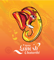 Happy Ganesh Chathurti Wishes Greeting Template
