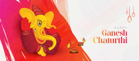 Happy ganesh chaturthi indian festival celebration banner background