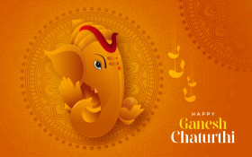 Happy ganesh chaturthi indian festival celebration background ve