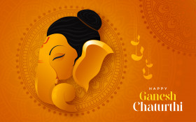 Happy ganesh chaturthi indian festival celebration background ve
