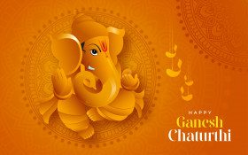 Happy ganesh chaturthi indian festival celebration background ve