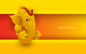 Happy Ganesh Chaturthi Greeting Background Design Template