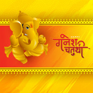 Happy Ganesh Chaturthi Greeting Design Template