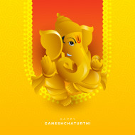 Happy Ganesh Chaturthi Hindi Greeting Design Template
