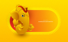Happy Ganesh Chaturthi Wishes Greeting Background Design Template