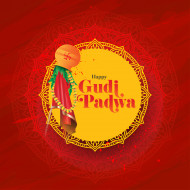 Happy Gudi Padwa Greeting Background Template