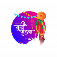 Happy Gudi Padwa Sticker Design Template