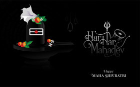 Happy Maha Shivratri Dark Greeting Template