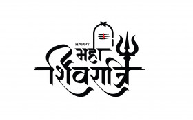 Happy Maha Shivratri Hindi Text Typography