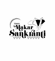 Happy Makar Sankranti Text Typography