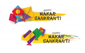 Happy Makar Sankranti Wishes Banner Design