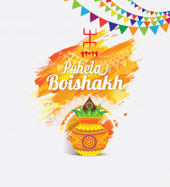 Happy Pohila Boishakh Wishes Background Template