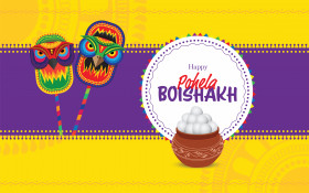 Happy Pohila Boishakh Wishes Background Template