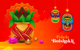 Happy Pohila Boishakh Wishes Background Template