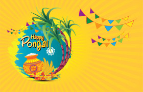 Happy Pongal Background Template