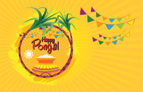 Happy Pongal Greeting Design Template