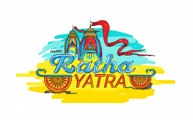 Happy Rath Yatra Sticker Greeting Template Design