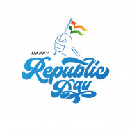 Happy Republic Day of Indian Typography Design Template