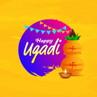 Happy Ugadi Greetings Background Template