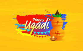 Happy Ugadi Greetings Background Template