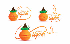 Happy Ugadi Wishes in English Sticker Design
