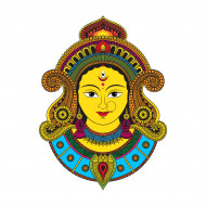 Hindu Goddess Durga Face Illustration