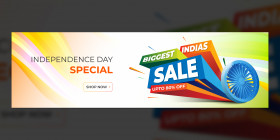 Independence day sale header banner template