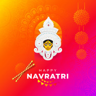 Indian Festival Happy Navratri Wishes Greeting Design