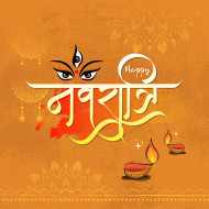 Indian Festi9val Happy Navratri Wishes Greeting Design