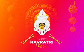 Indian Festival Happy Navratri Wishes Greeting Design