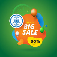 Indian Independence Day Big Sale Poster Design